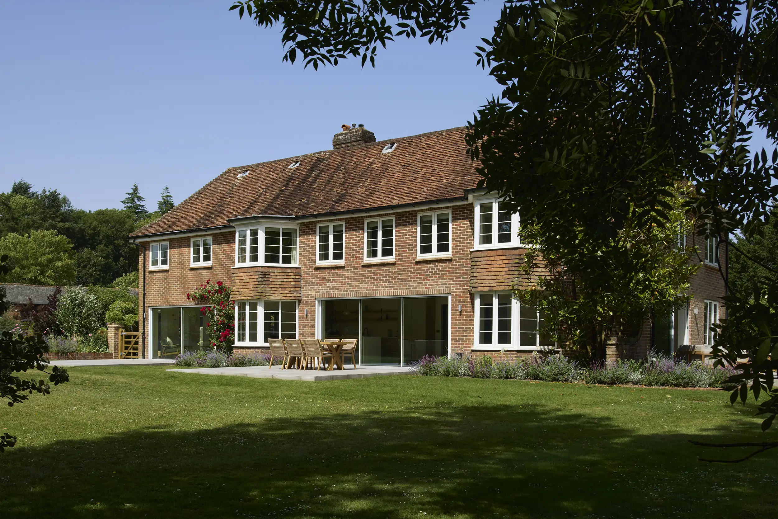 Exterior view of Kimbridge House - A Luxury Farmhouse Refurbishment in Hampshire