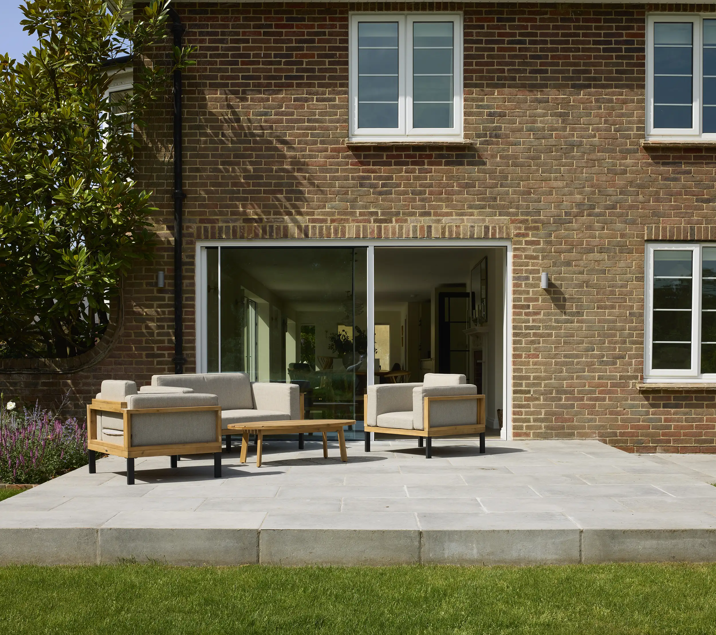 Patio at Kimbridge House in Kimbridge, near Romsey