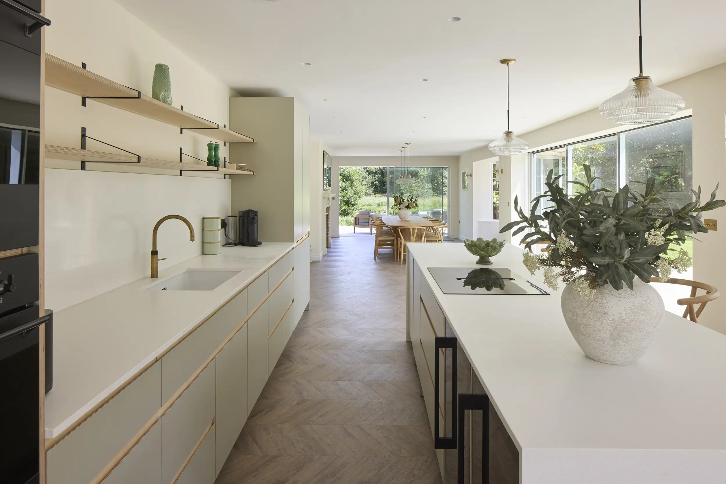 Bespoke kitchen joinery at Kimbridge House, a luxury refurbishment in rural Hampshire