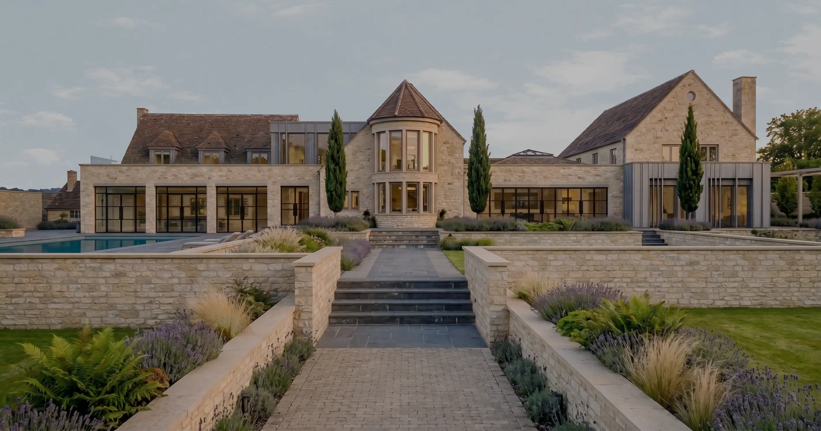 Rear elevation of Horwood House by Adam Knibb Architects