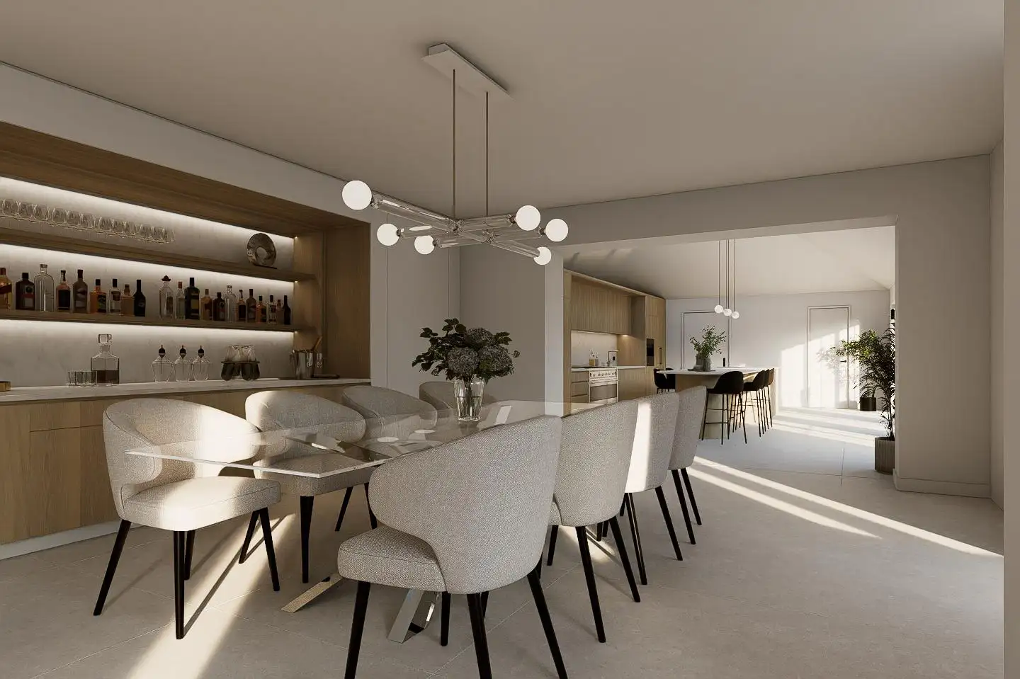 Dining area design by Pasfield & Park