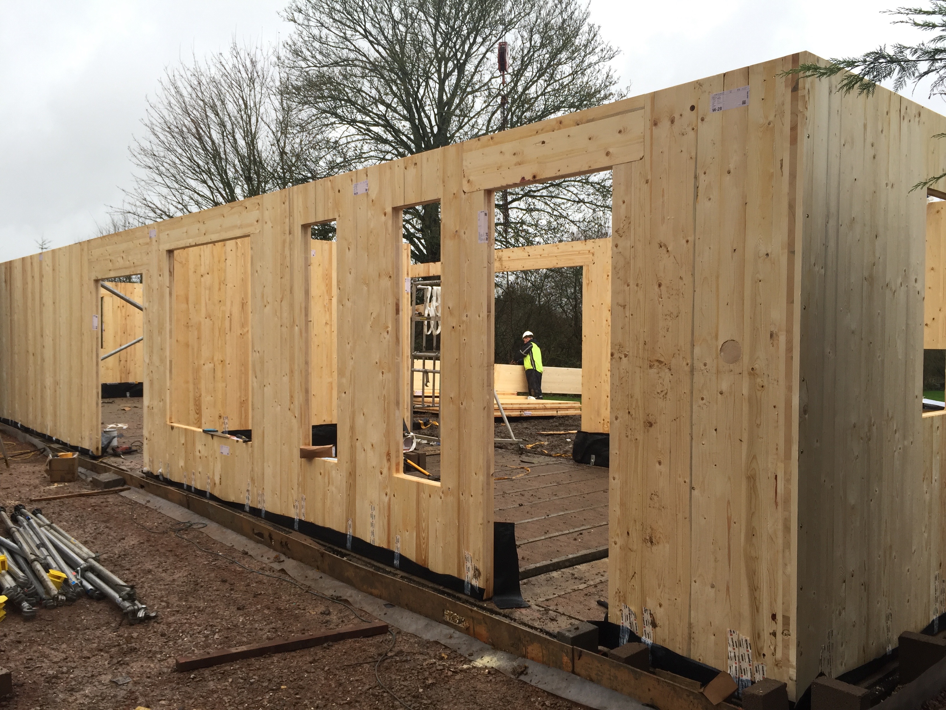 On-site with a timber frame, self-build construction designed by Adam Knibb Arrchitects