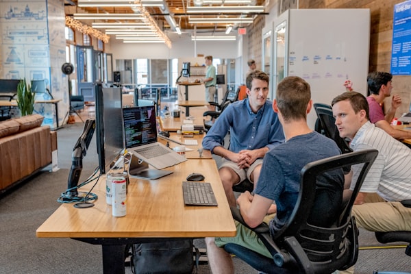 SEO agency team meeting