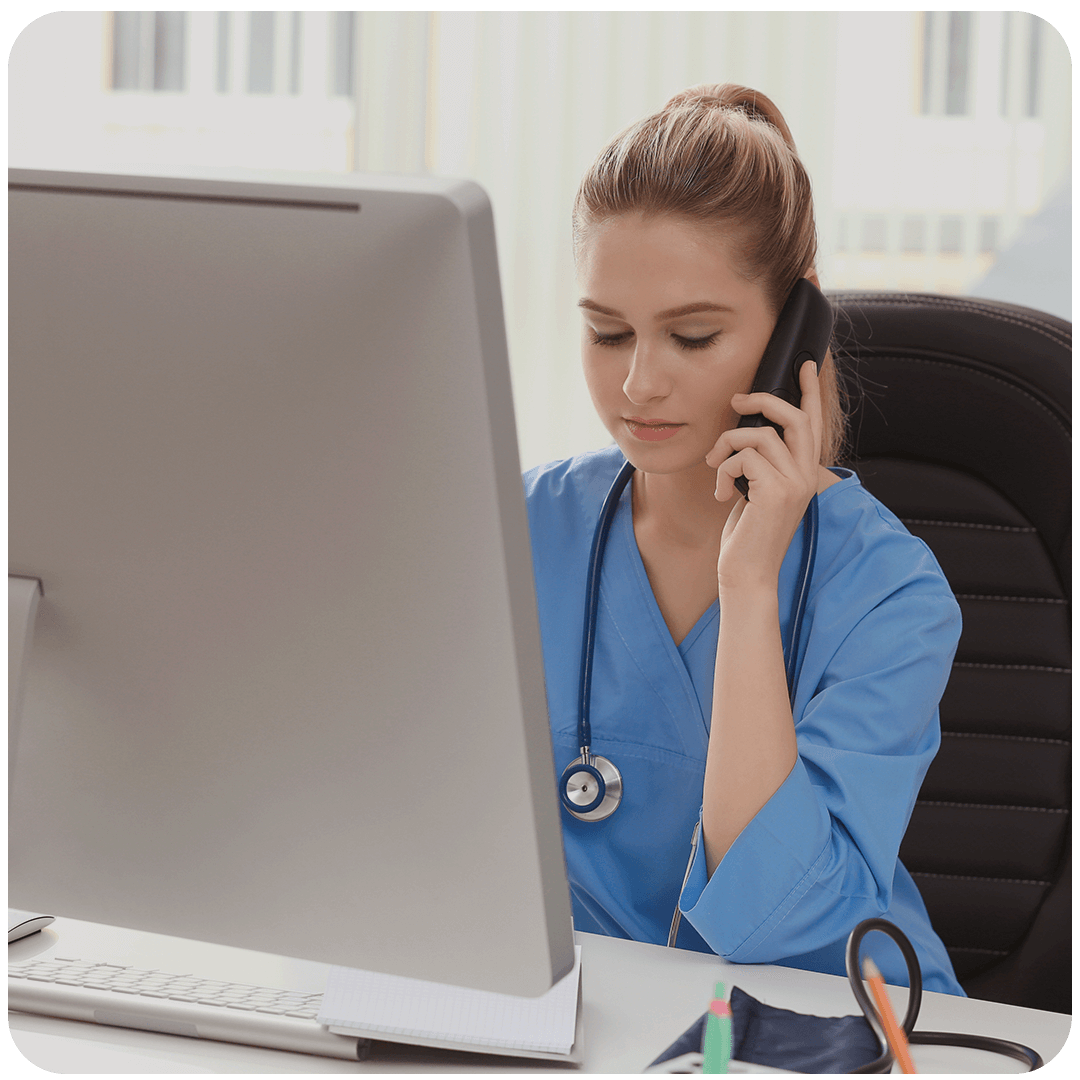 Clinician providing remote telehealth support