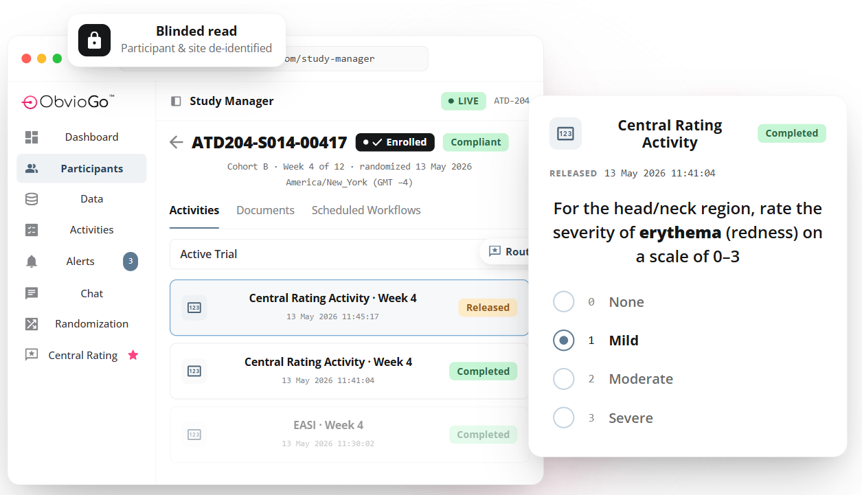 ObvioGo Study Manager — Central Rating