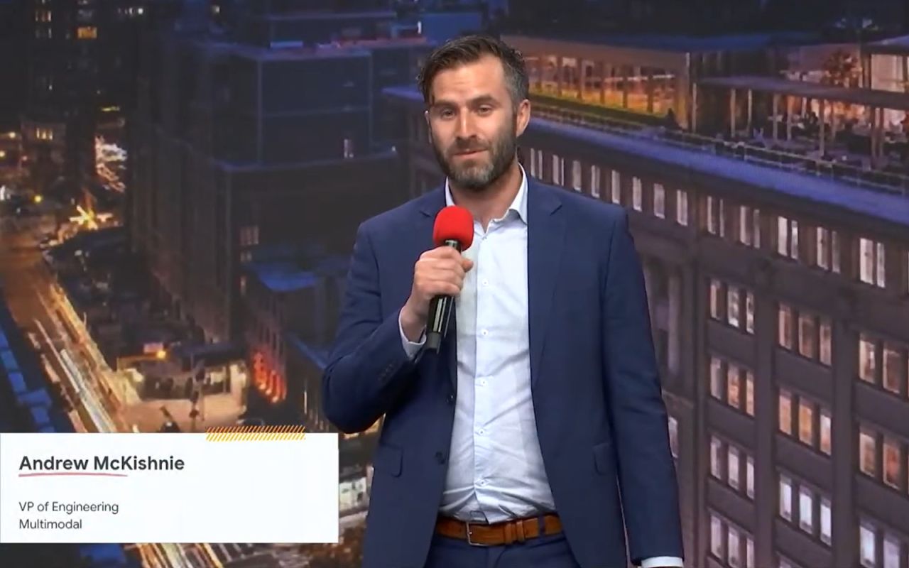 Our VP of Engineering on stage for Google Cloud AI Accelerator