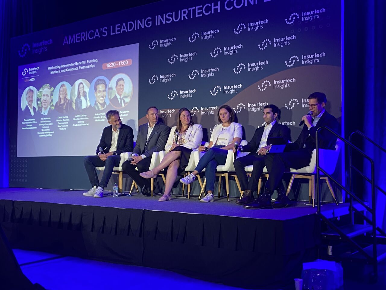 Ankur Patel and other panelists on stage for InsurTech Insights NY