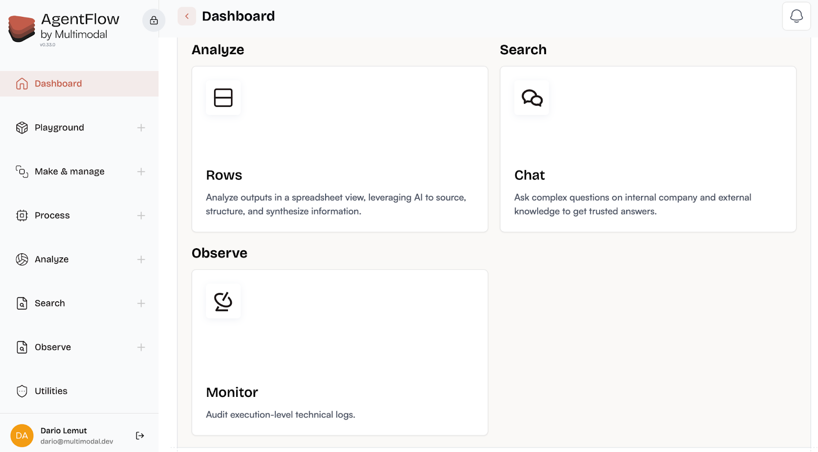 Inside AgentFlow's dashboard