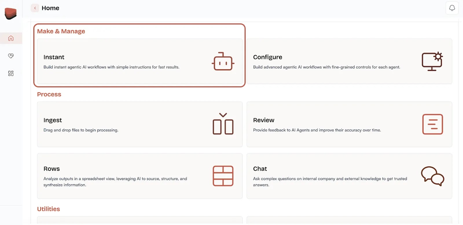 dashboard showing instant mode