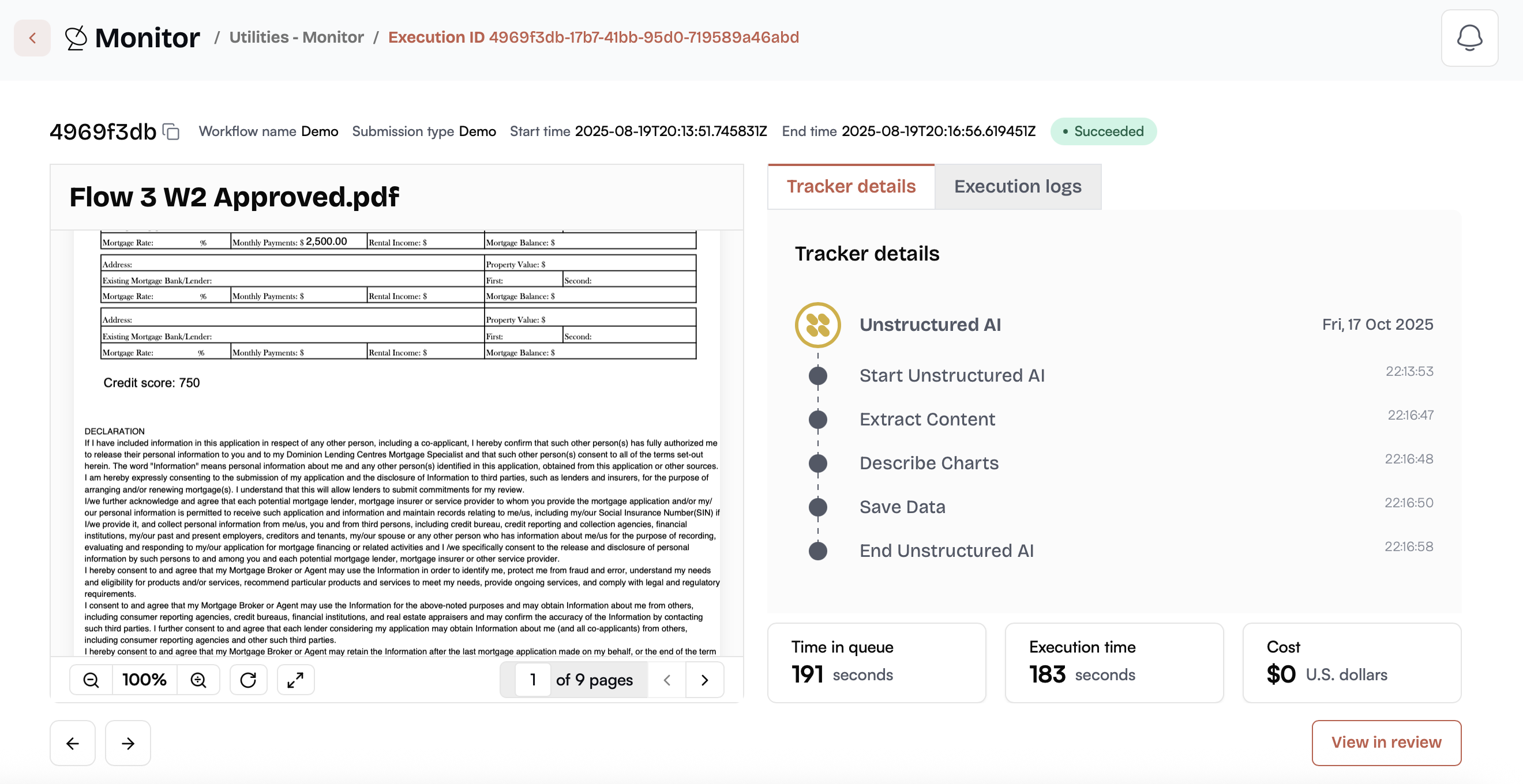 Monitor dashboard in AgentFlow