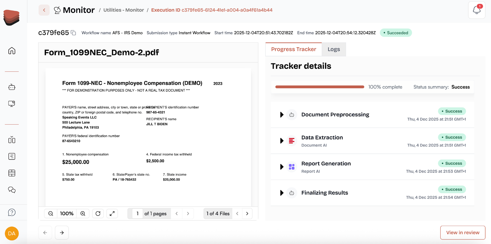 Progress tracking in AgentFlow