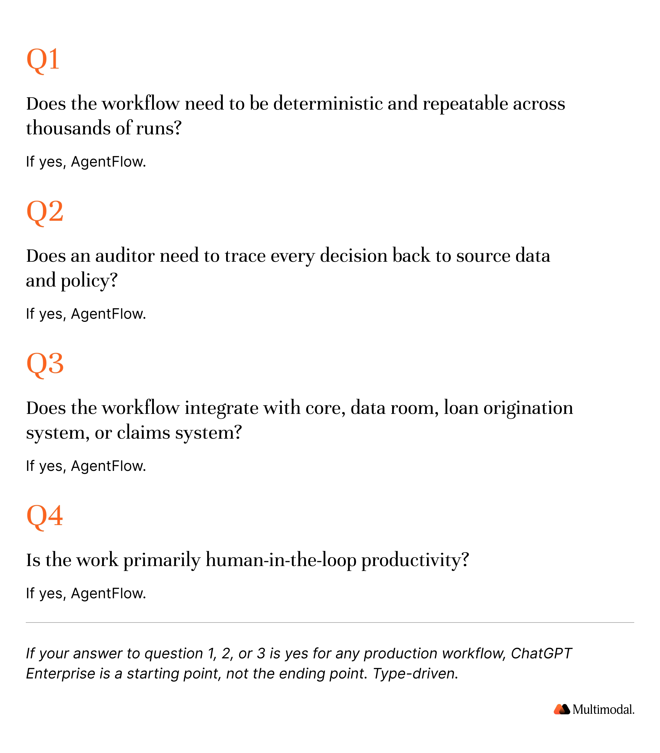 4-question framework for deciding between AgentFlow and ChatGPT Enterprise