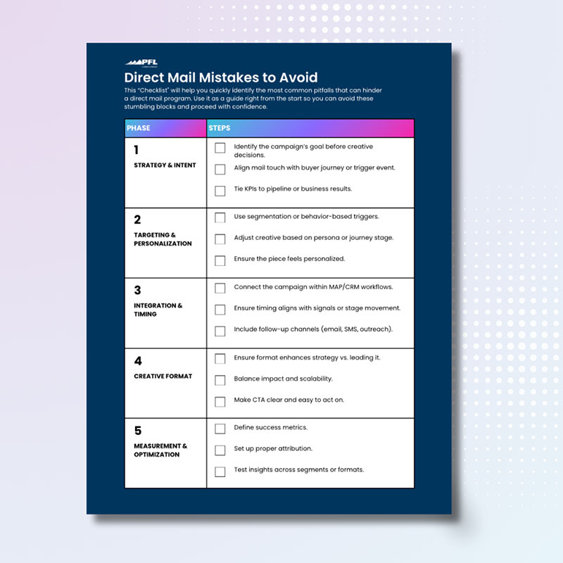Direct Mail Mistakes to Avoid Checklist