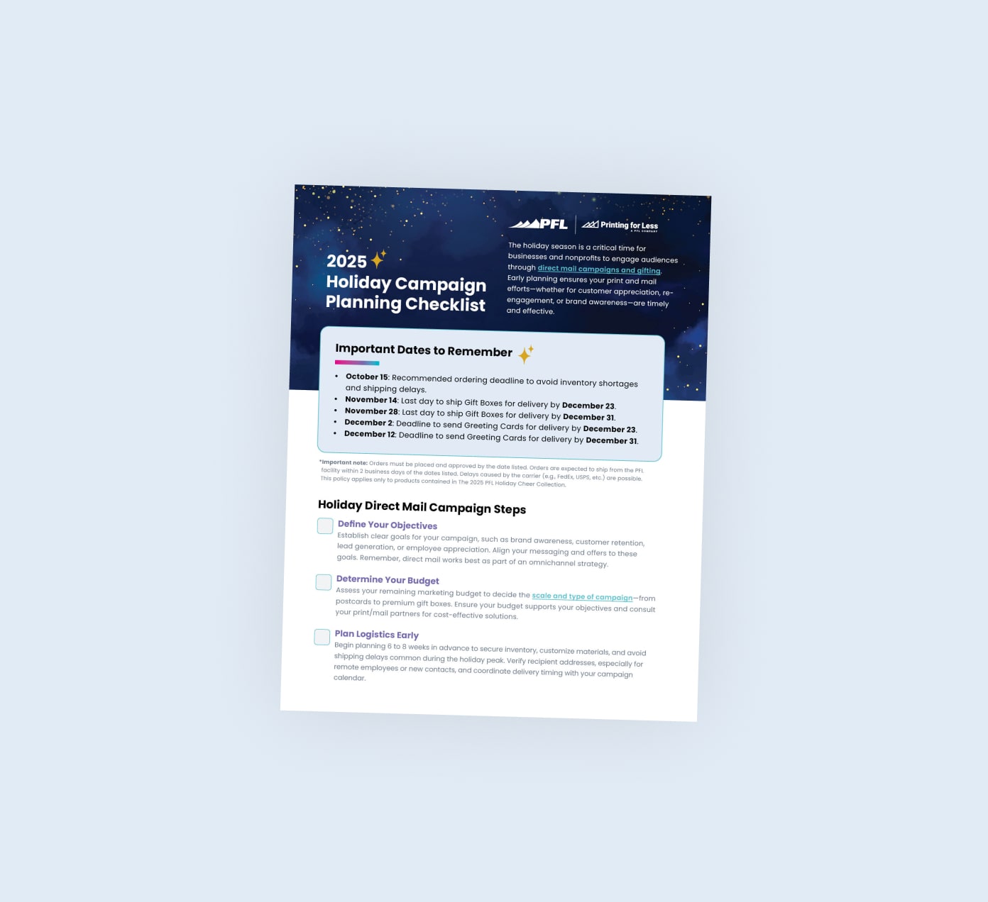 2025 Holiday Campaign Planning Checklist