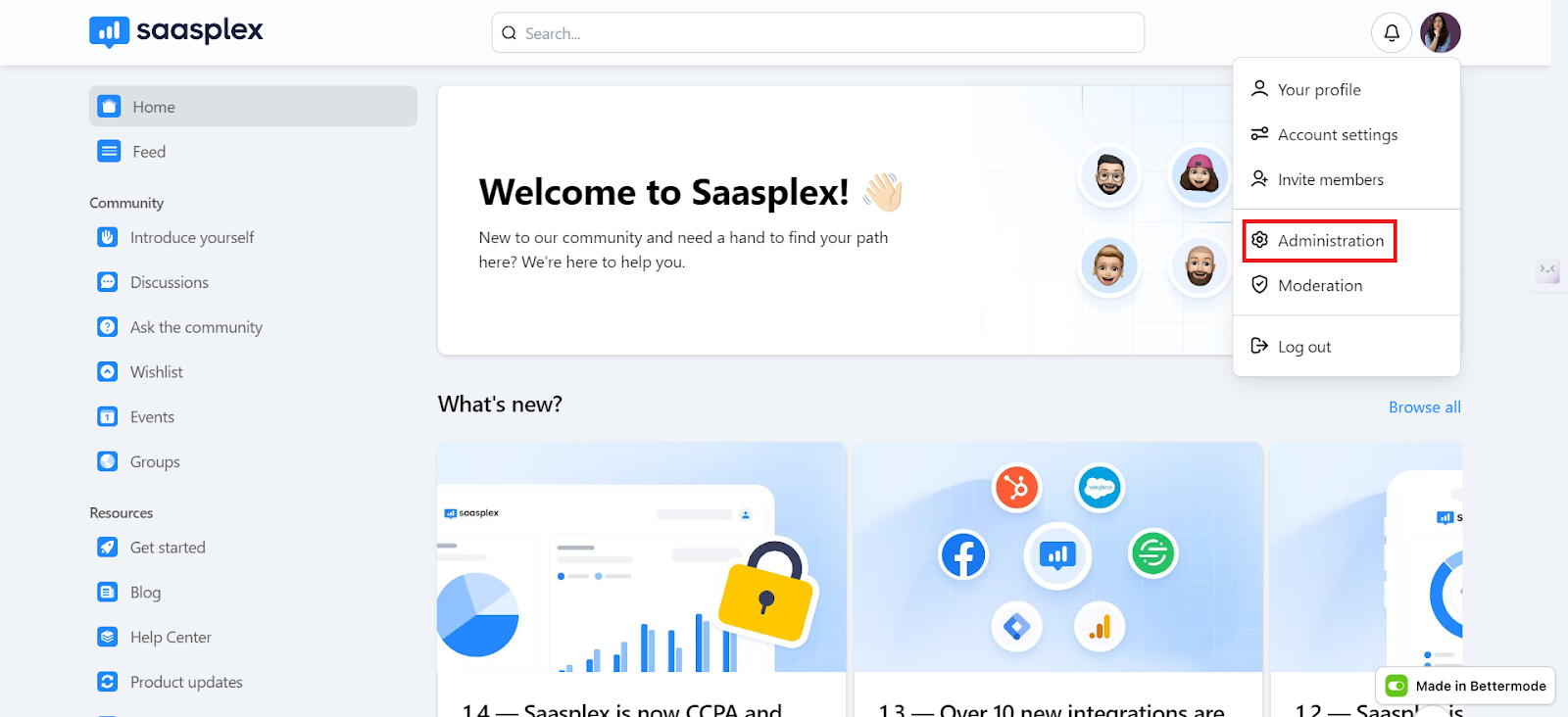 SaaSplex template interface