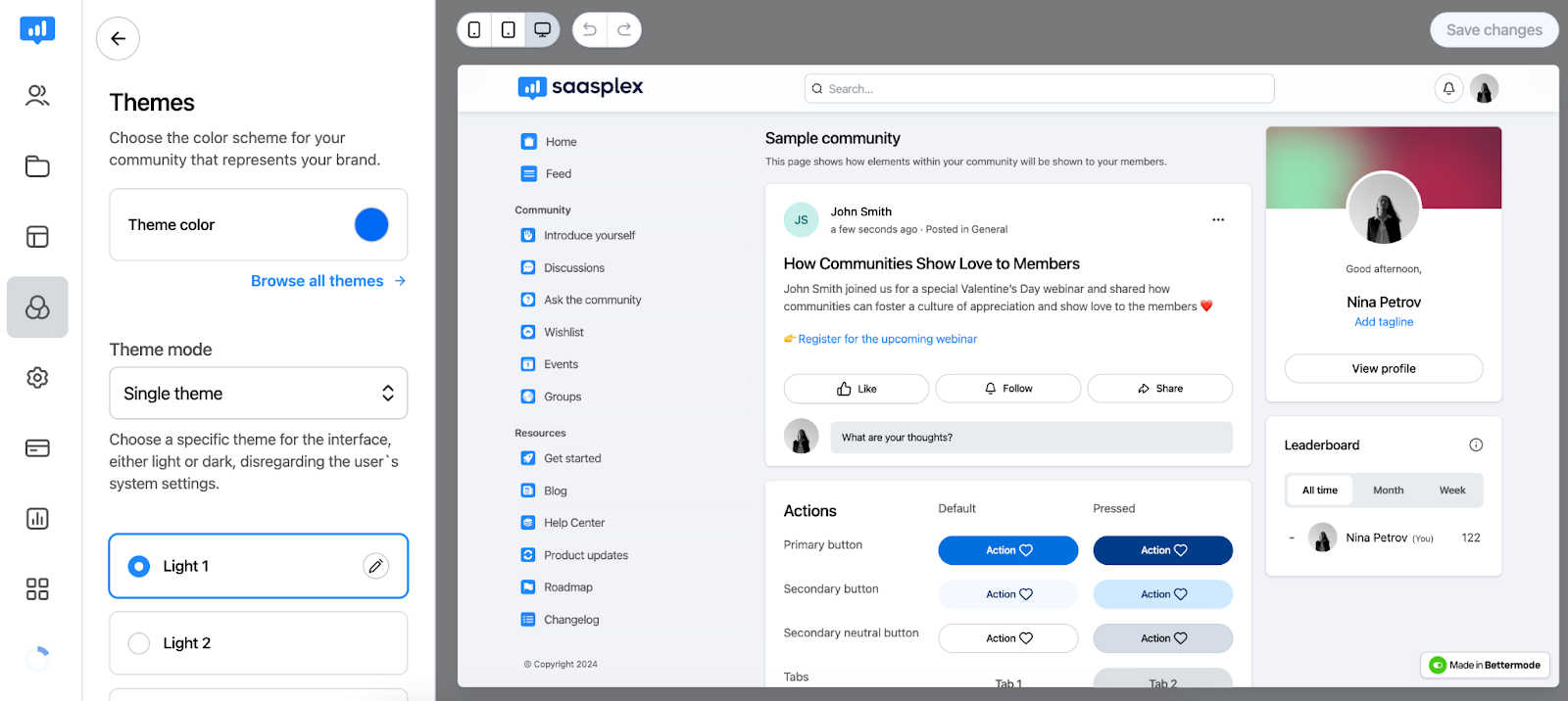 Bettermode community layout