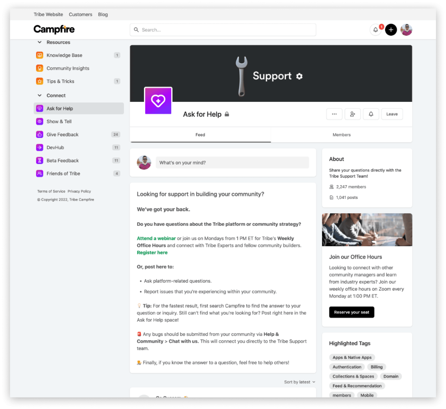 Space to support customers