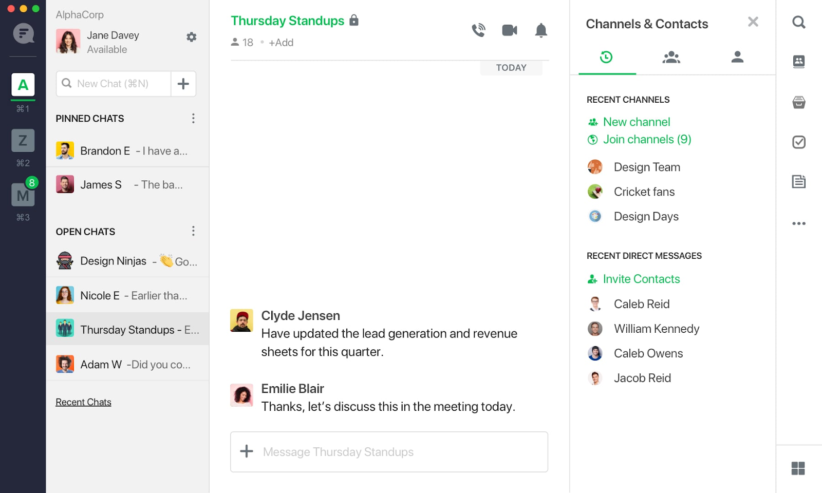 Flock, a business messaging app