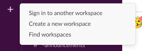 Slack workspaces