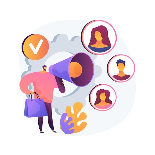 Brand advocate abstract concept   illustration. Brand attorney, digital marketing, internet, trademark advocacy strategy, positive image creation, social media comments  