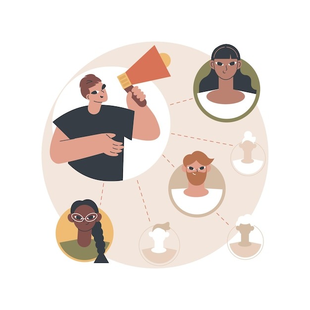 Word of mouth marketing abstract illustration