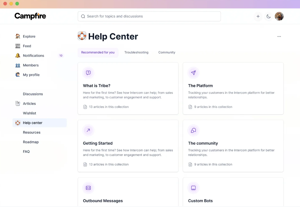 Self service options include knowledge base, community forum and other forms of service desks