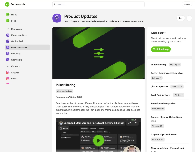 Community moderator posts about product updates