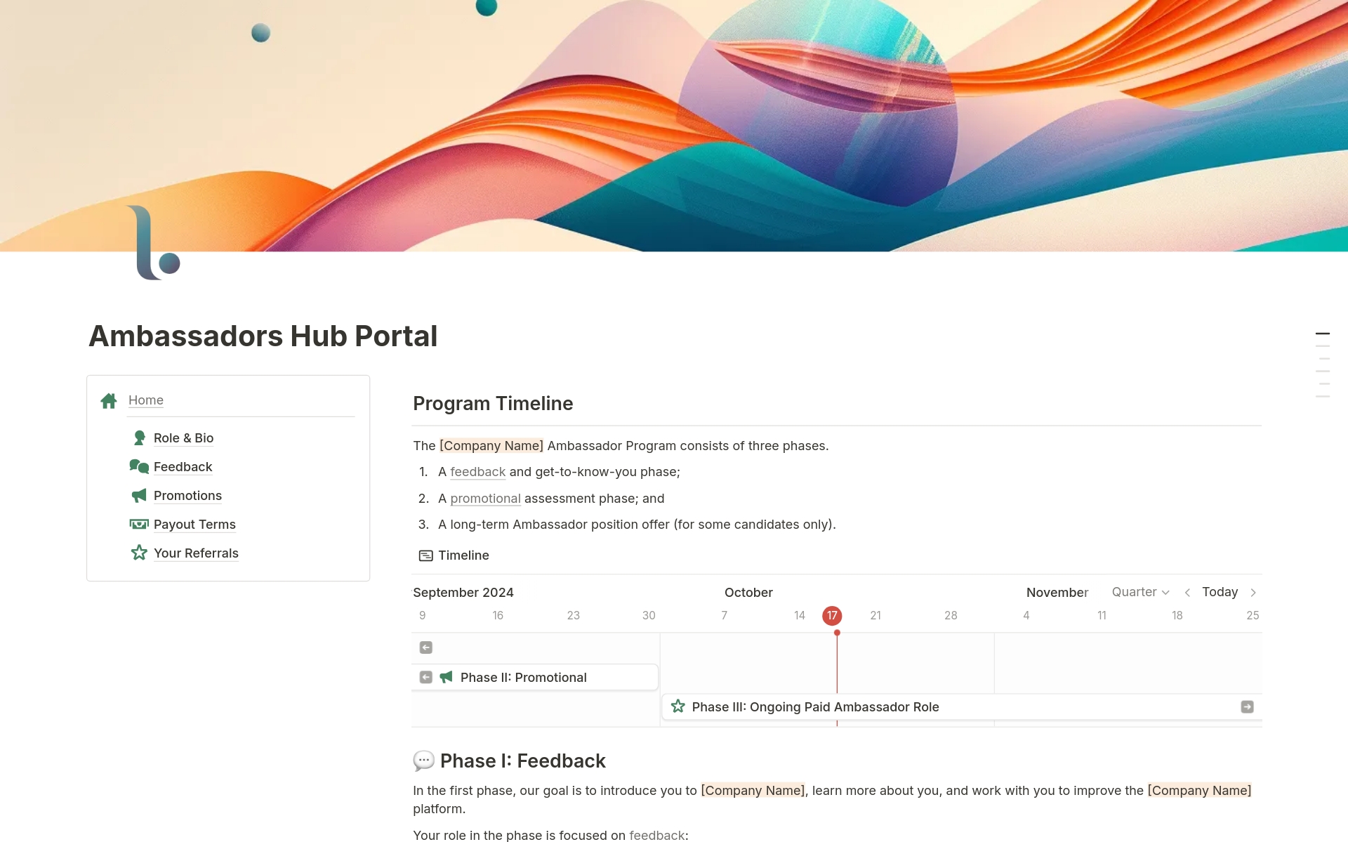 Ambassadors Hub Portal Template by Gerrard Lipscombe | Notion Marketplace