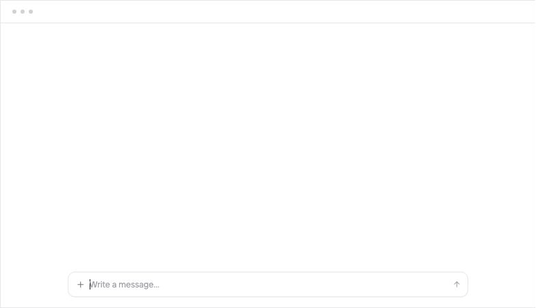 A chat window where the user asks which spaces had no new posts in the last 7 days, and the assistant answers with the quiet spaces