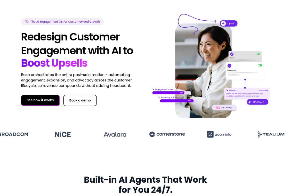 Base (base.ai) AI engagement platform for customer-led growth