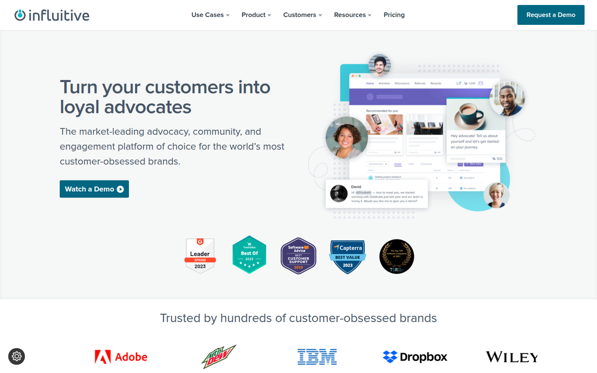 Influitive customer advocacy platform with gamified challenges