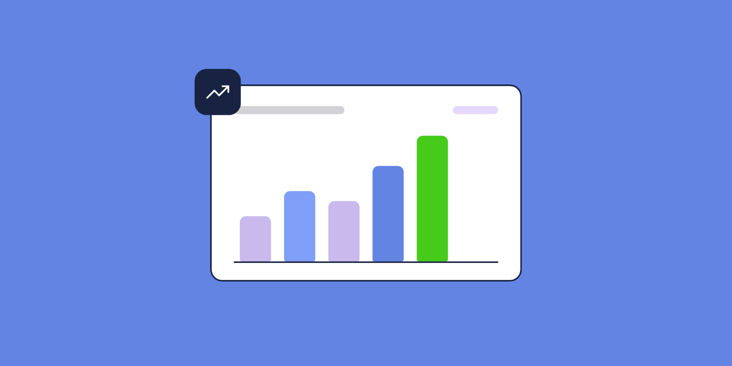 Illustration of a bar chart trending up, for the post: Community Metrics for B2B SaaS: KPIs That Demonstrate Business Impact