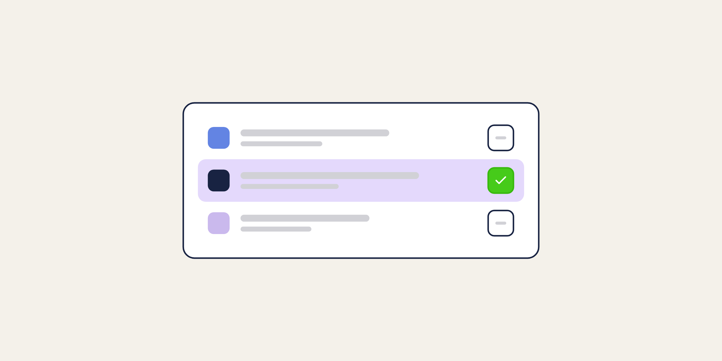 Illustration of a comparison list with one option checked, for the post: Best customer portal software in 2026: 11 tools compared