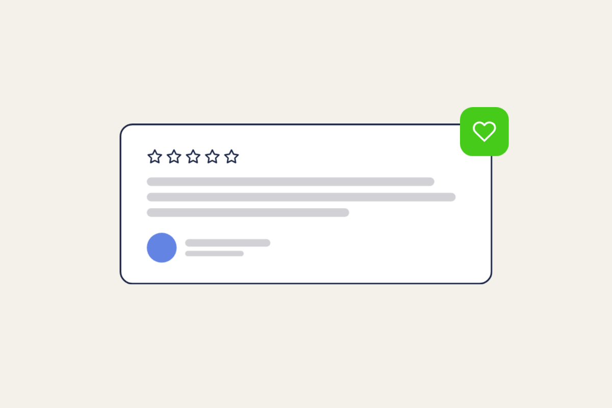 Illustration of a five-star customer review, for the post: Customer marketing: turning existing customers into a growth channel