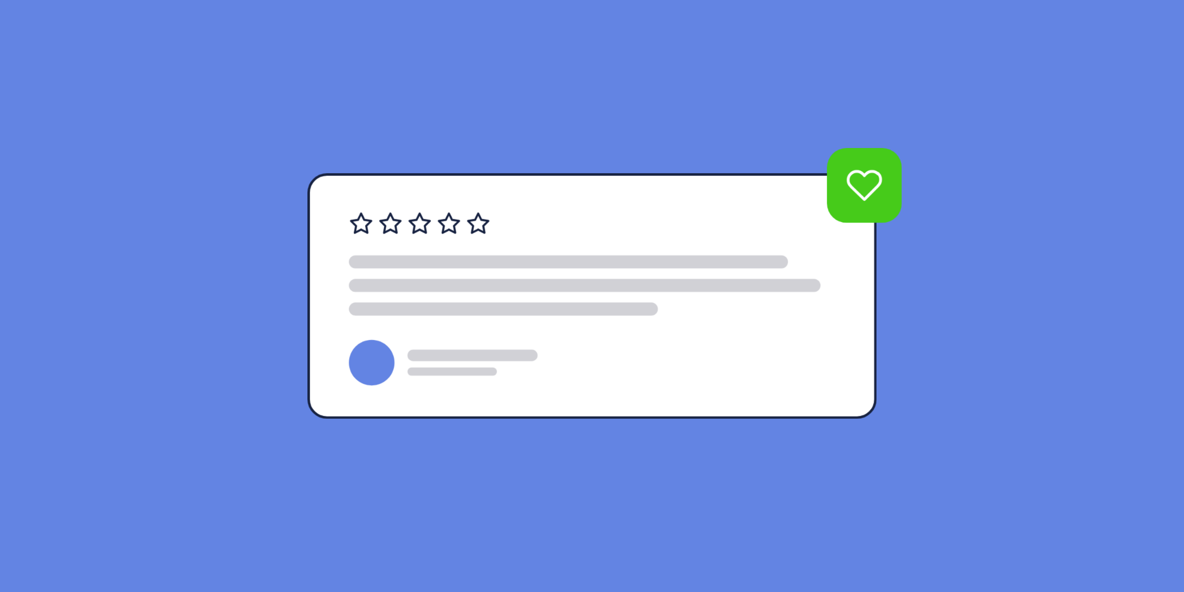 Illustration of a five-star customer review, for the post: Building Better Products: Community-Driven Customer Feedback Collection with Online Community Platform