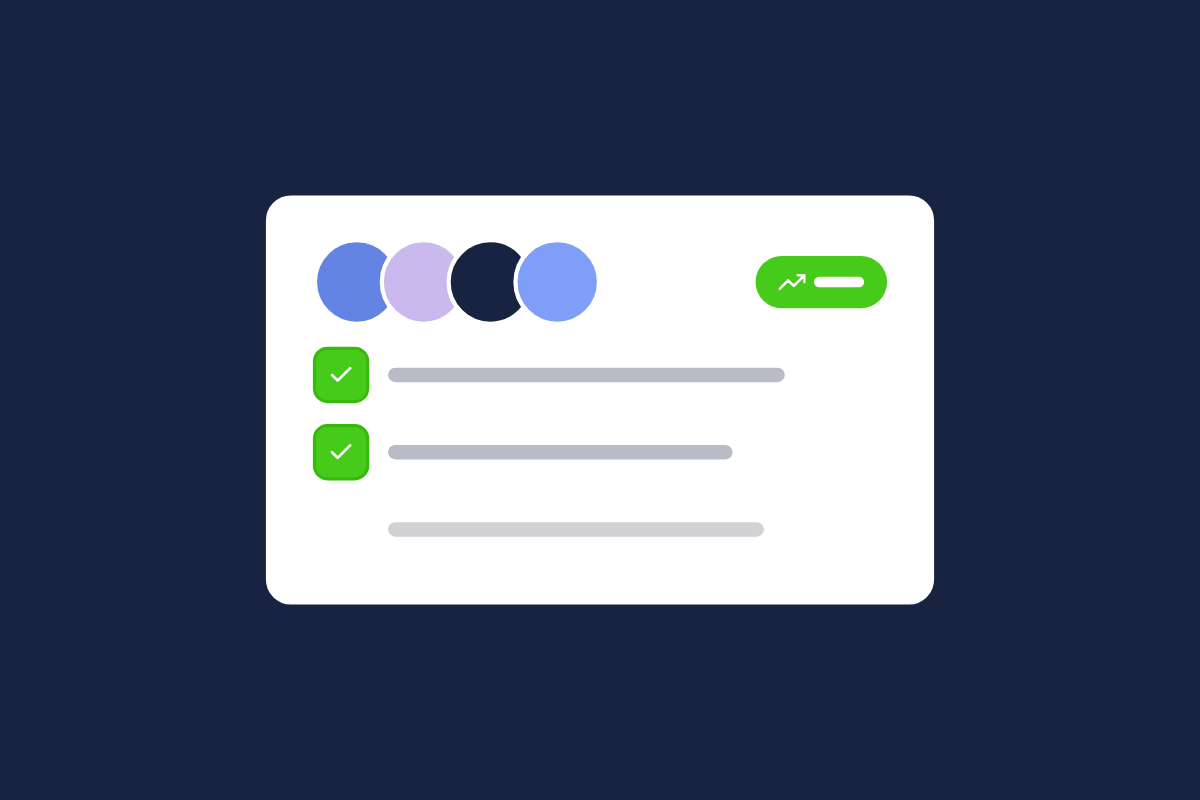 Illustration of members and an onboarding checklist, for the post: Online Community Manager: Role, Skills, and Resources
