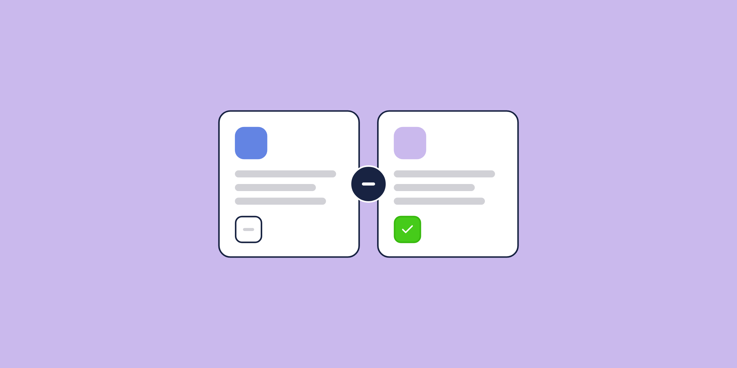 Illustration of two options side by side, one checked, for the post: Beyond Facebook: 12 Alternatives to Facebook Groups Compared (Free and Paid)