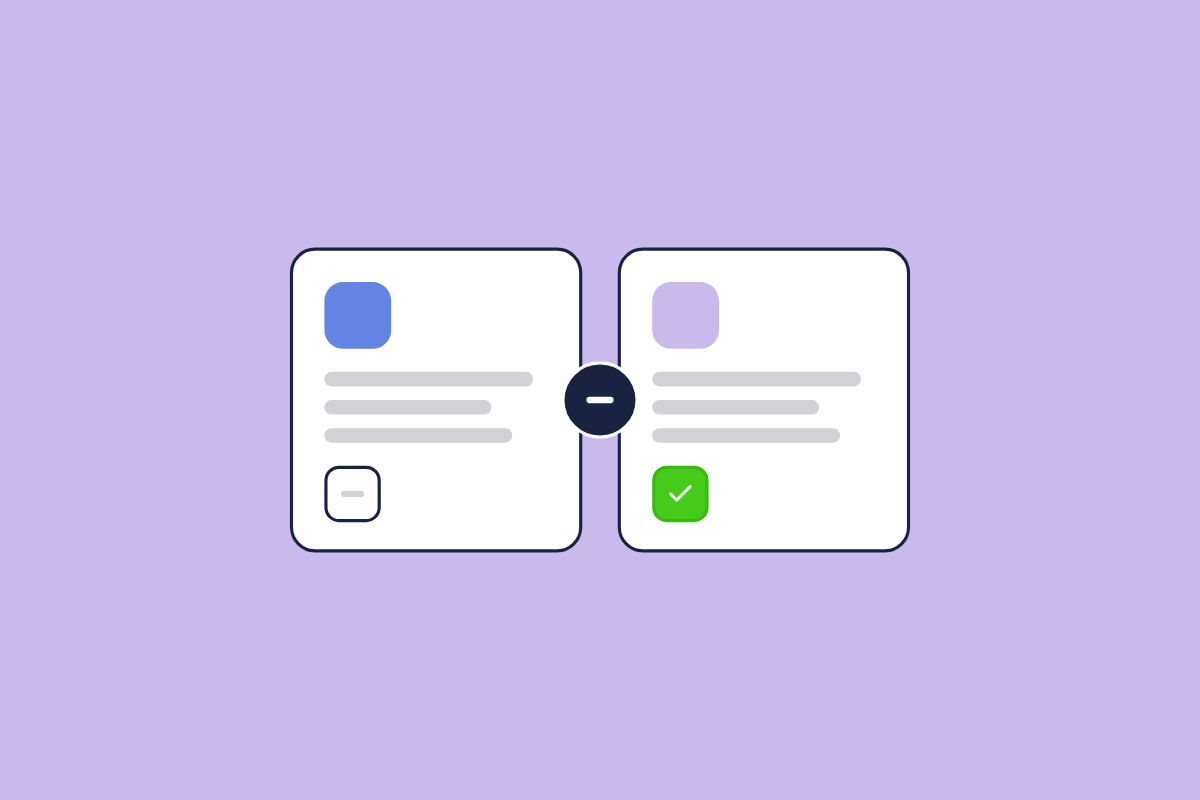 Illustration of two options side by side, one checked, for the post: Beyond Facebook: 12 Alternatives to Facebook Groups Compared (Free and Paid)