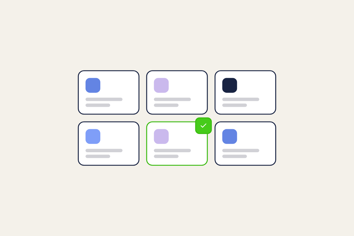 Illustration of a grid of tool cards with one picked, for the post: Private Community Platforms for B2B SaaS: When and How to Build Exclusive Spaces
