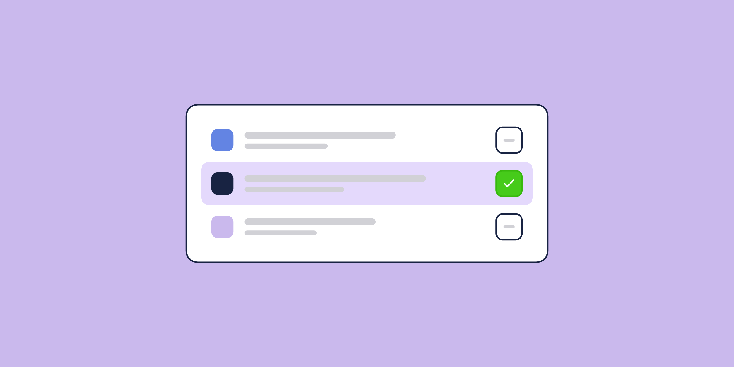 Illustration of a comparison list with one option checked, for the post: Slack Alternatives: 15 Best Apps for Customer Communities and Team Communication