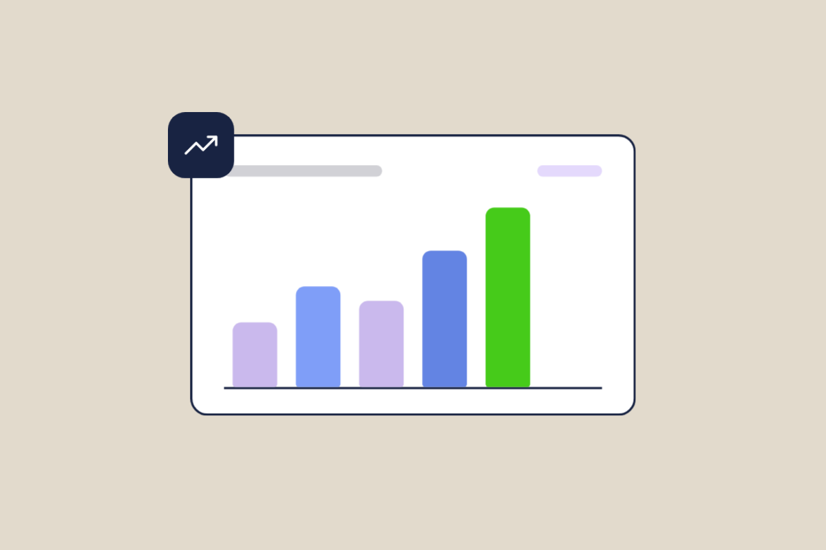 Illustration of a bar chart trending up, for the post: Move Your Static Knowledge Base to a Dynamic Online Community