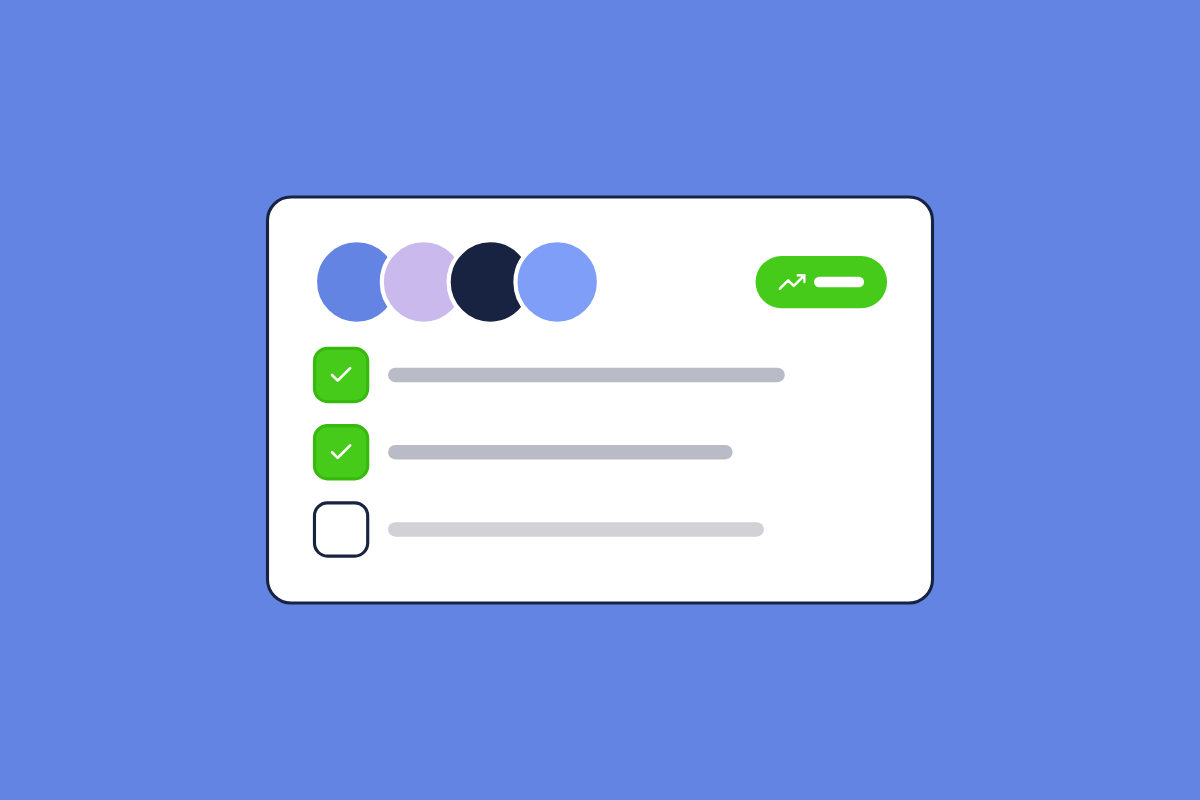 Illustration of members and an onboarding checklist, for the post: Customer Engagement Models: Choosing the Right Approach for Your SaaS