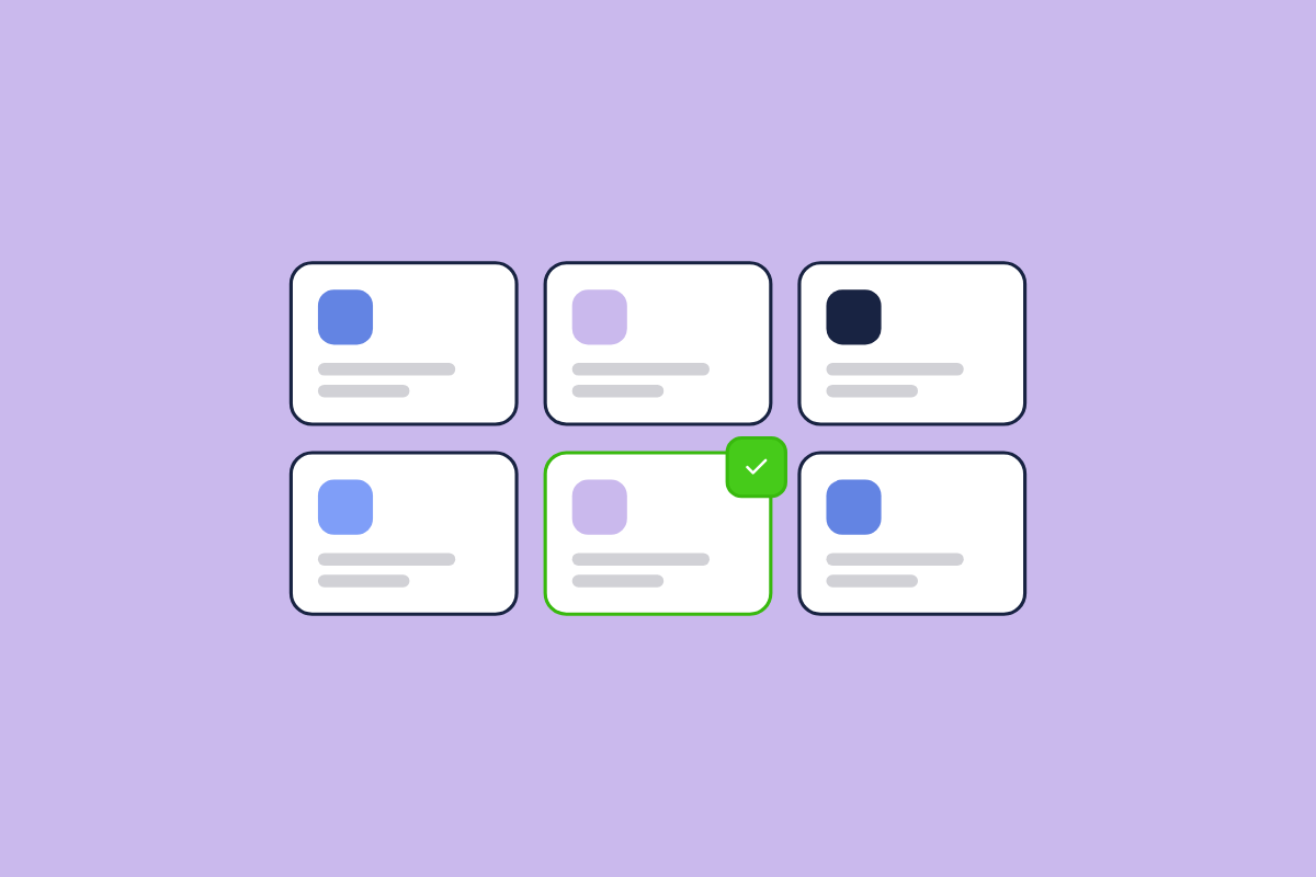 Illustration of a grid of tool cards with one picked, for the post: Navigating Community Software: Top 10 Hivebrite Alternatives and Competitors Analyzed