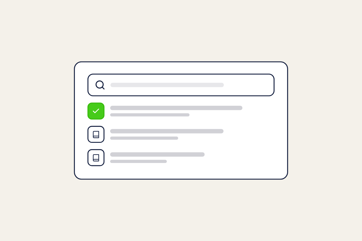 Illustration of a help center search with results, for the post: Customer Service Knowledge Base for B2B SaaS: Building Effective Self-Service Support