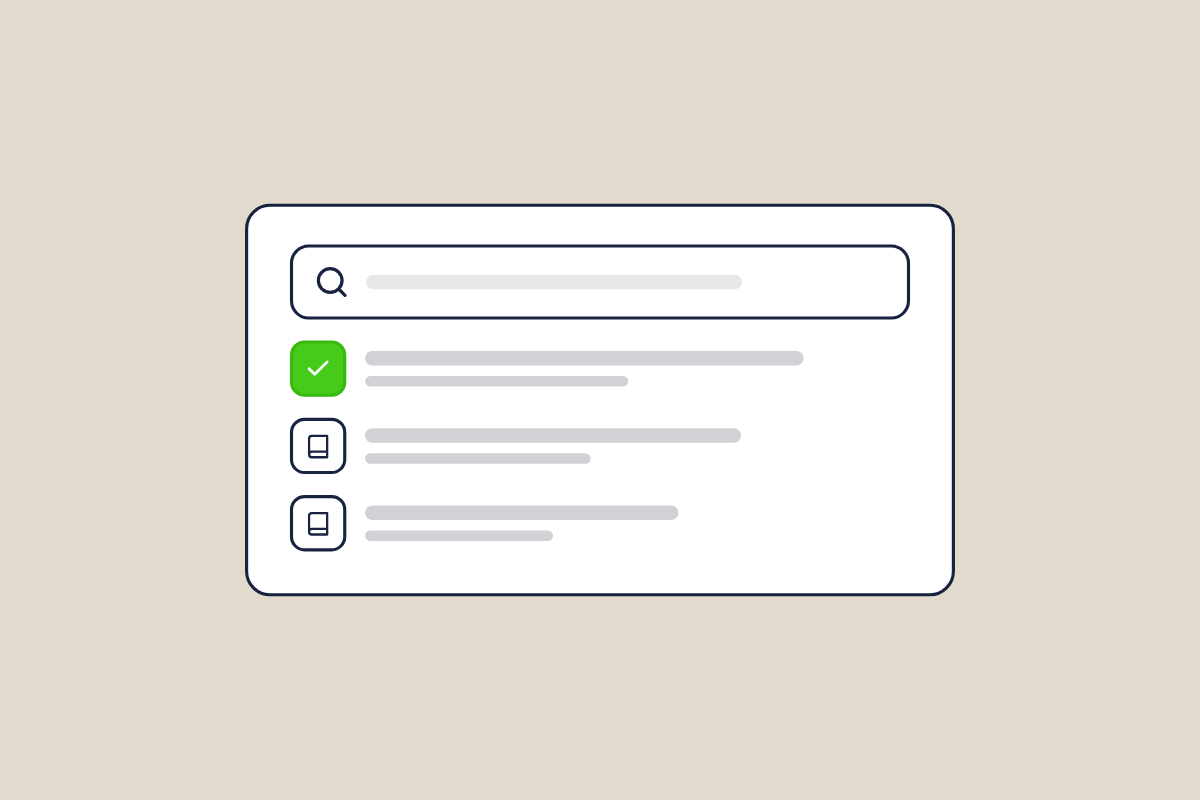 Illustration of a help center search with results, for the post: Omnichannel Support: Creating Seamless Customer Experiences