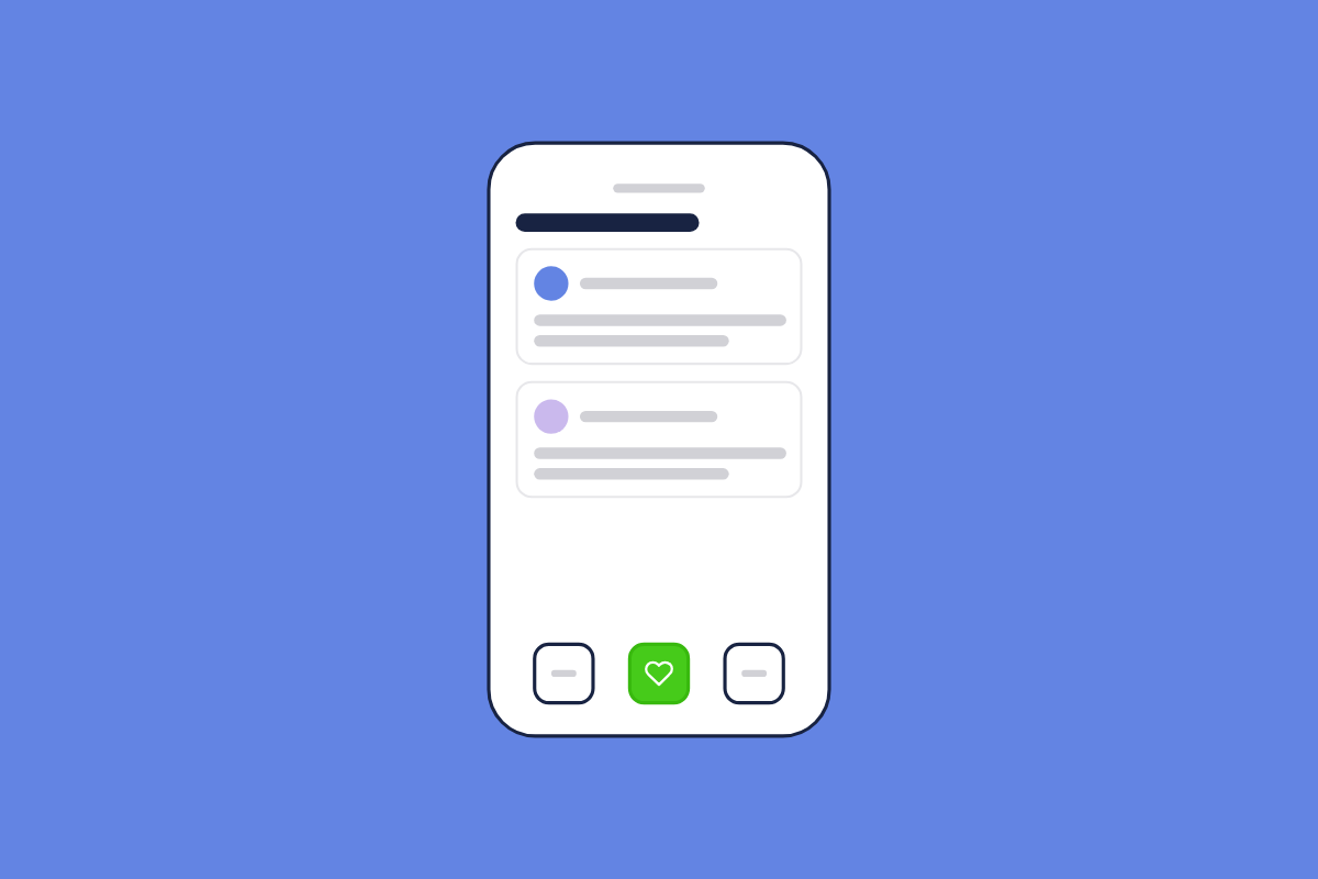 Illustration of a community feed on a phone, for the post: How to Create a Social Media Platform: Step-by-Step Guide (2026)