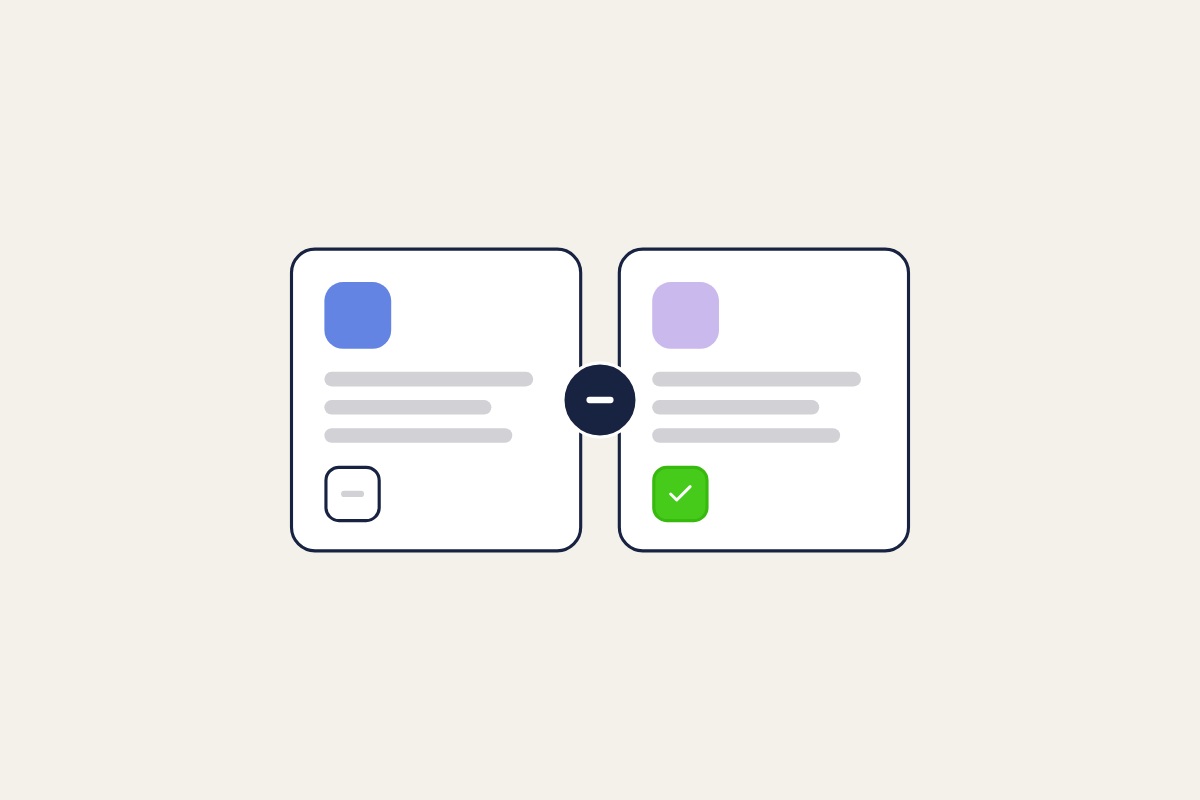 Illustration of two community cards side by side, the old platform and the new one, for the post: How to migrate an online community to a new platform without losing SEO