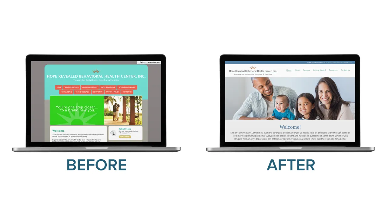 before and after website design