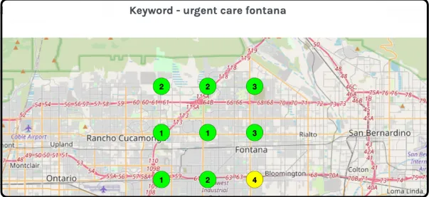 local ranking for urgent care Fontana keyword