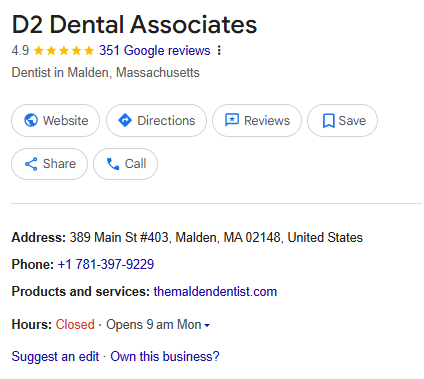 D2 dental associated GMB profile
